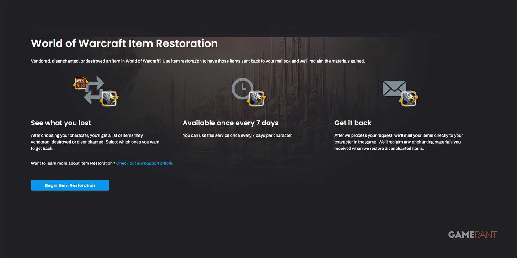 WoW Item Restoration 