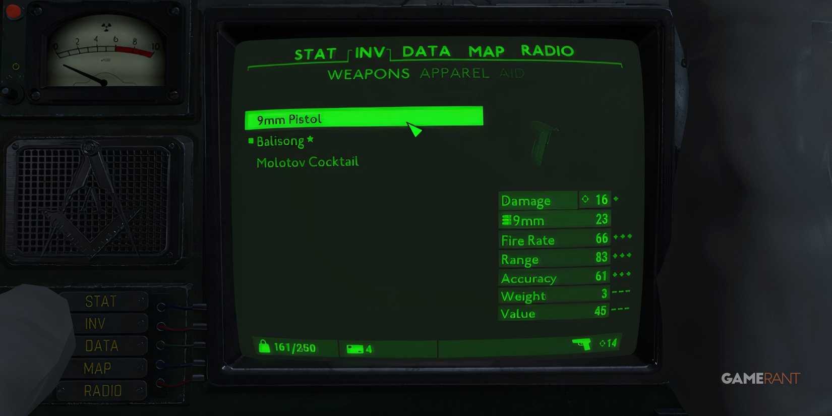 9mm Pistol Is A Good Early Game Weapon In Fallout London