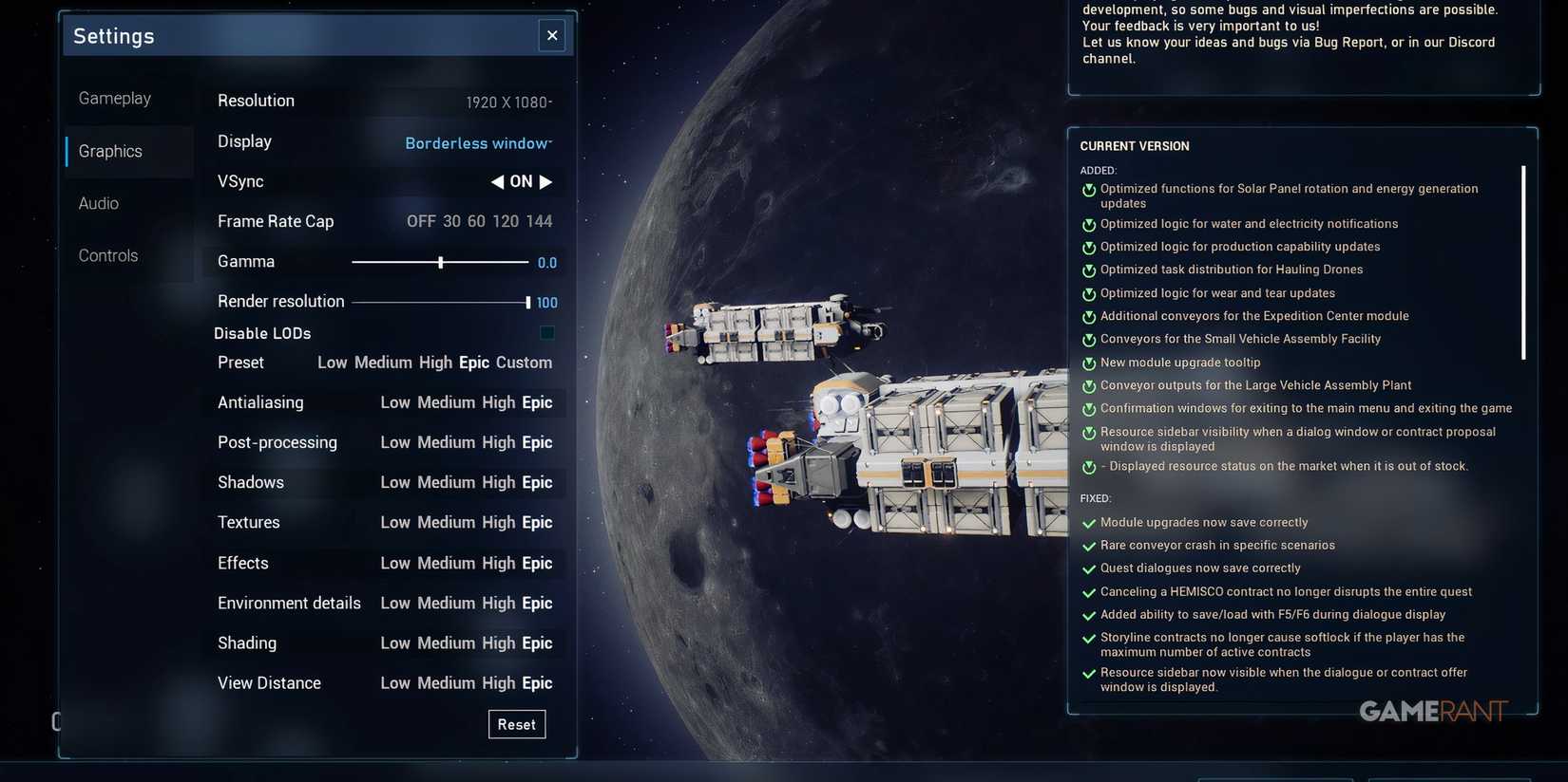 Adjust Graphics Settings For The Crust