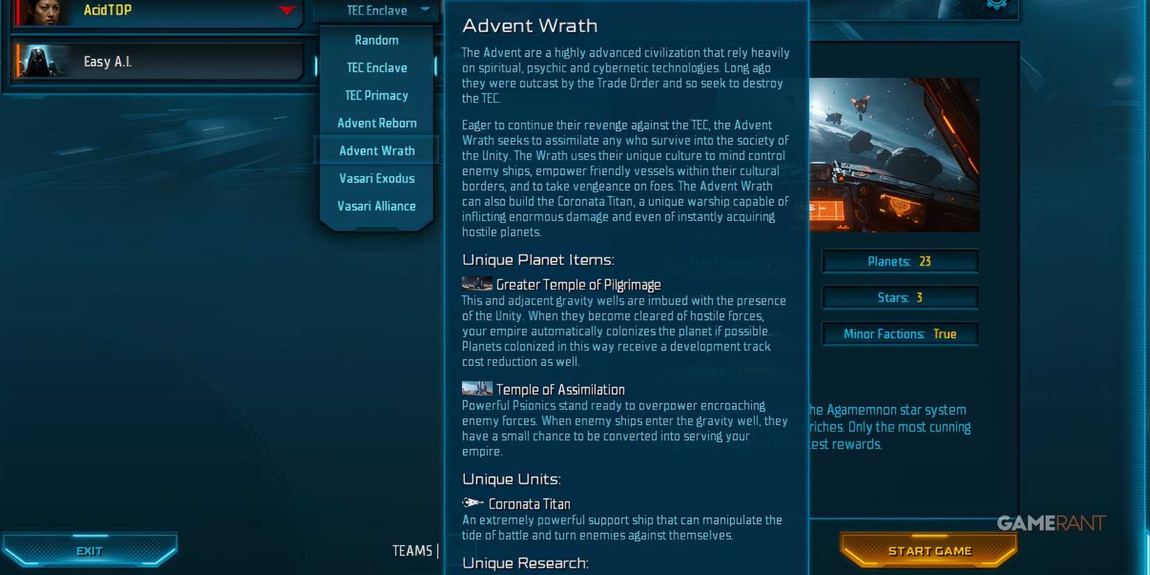 Advent Wrath Is A PLayable Faction In Sins Of A Solar Empire 2