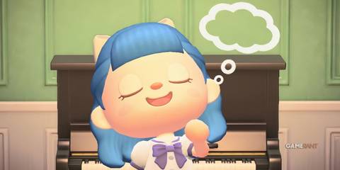 Villager Daydreaming in Front of Piano