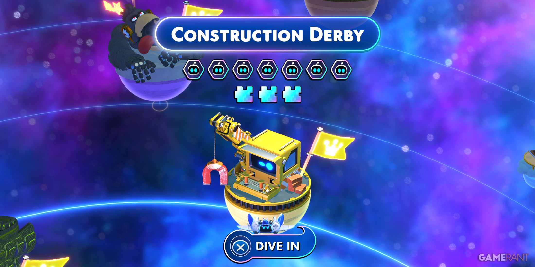 The Construction Derby Stage in Astro Bot