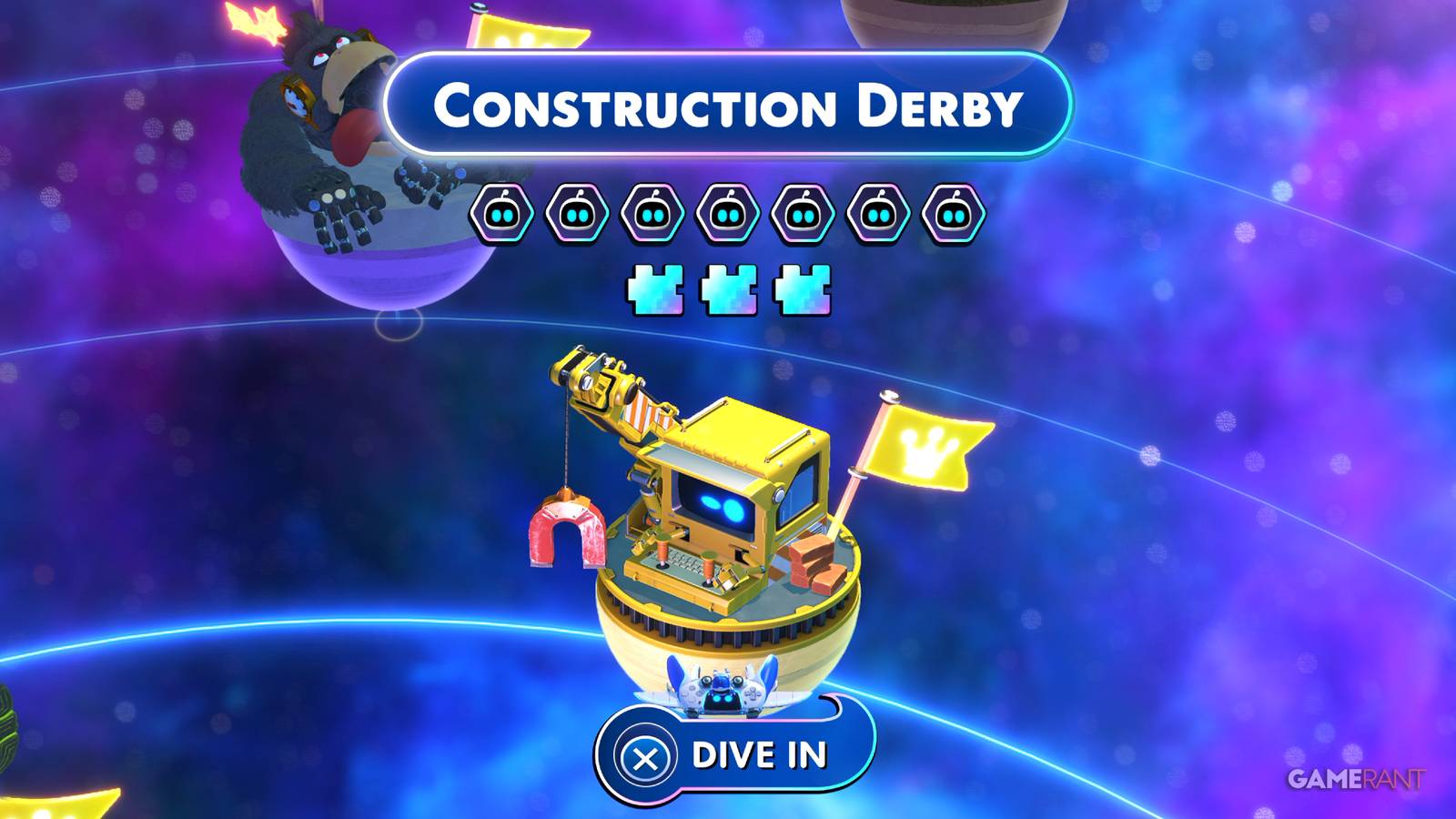 The Construction Derby Stage in Astro Bot