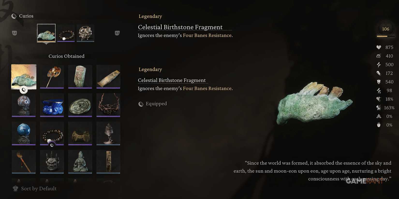 Black Myth Wukong Celestial Birthstone Fragment Curios