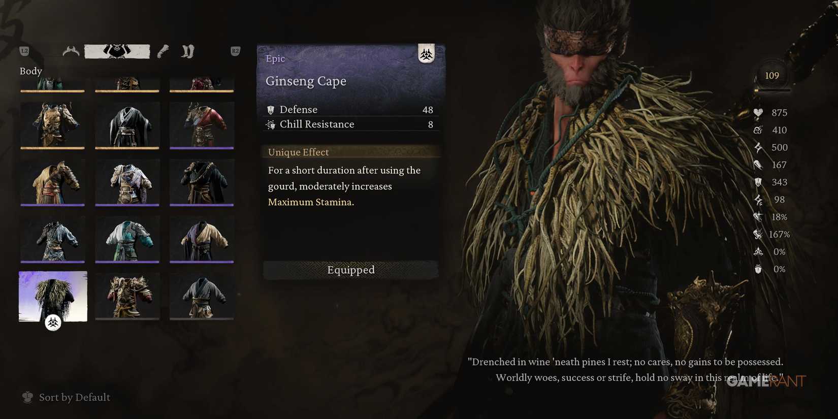 Black Myth Wukong Ginseng Cape