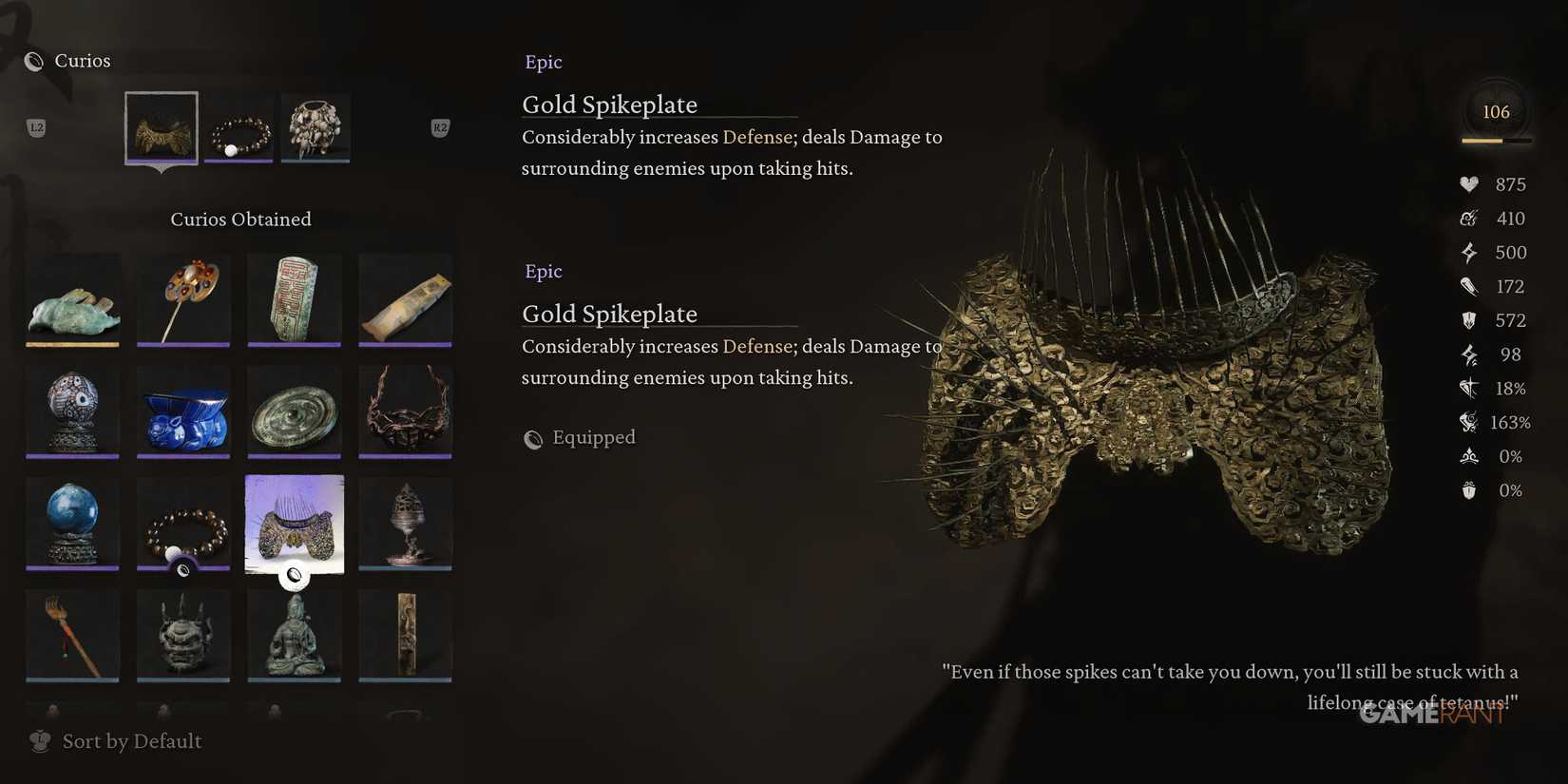 Black Myth Wukong Gold Spikeplate Curios