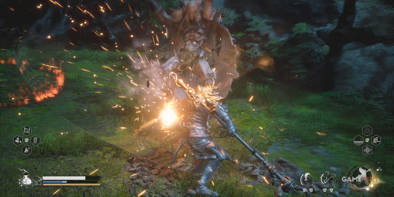 Black Myth Wukong Rock Solid Spell In Action Deflect