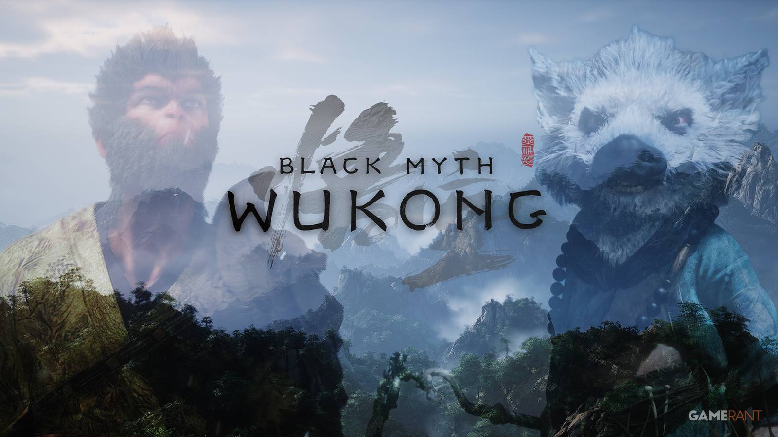 Black Myth Wukong title screen with the Destined One and Bajie