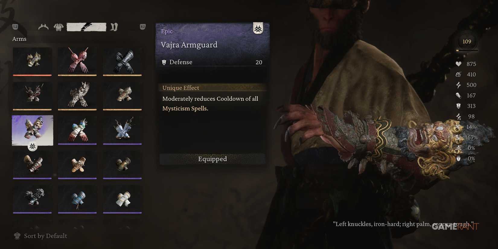 Black Myth Wukong Vajra Armguard