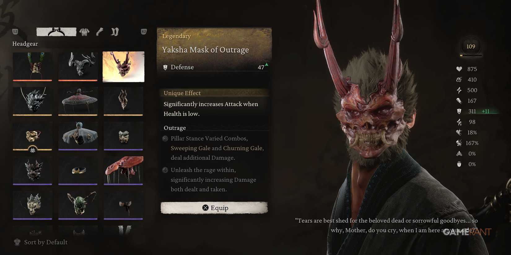 Black Myth Wukong Yaksha Mask of Outrage