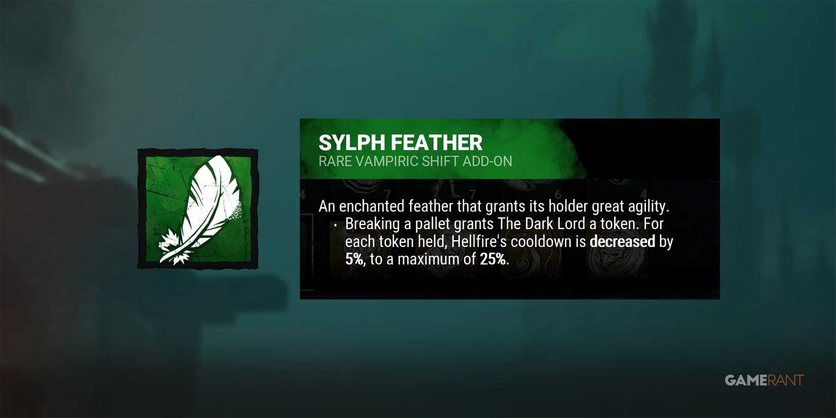 dead by daylight the dark lord sylph feather add-on