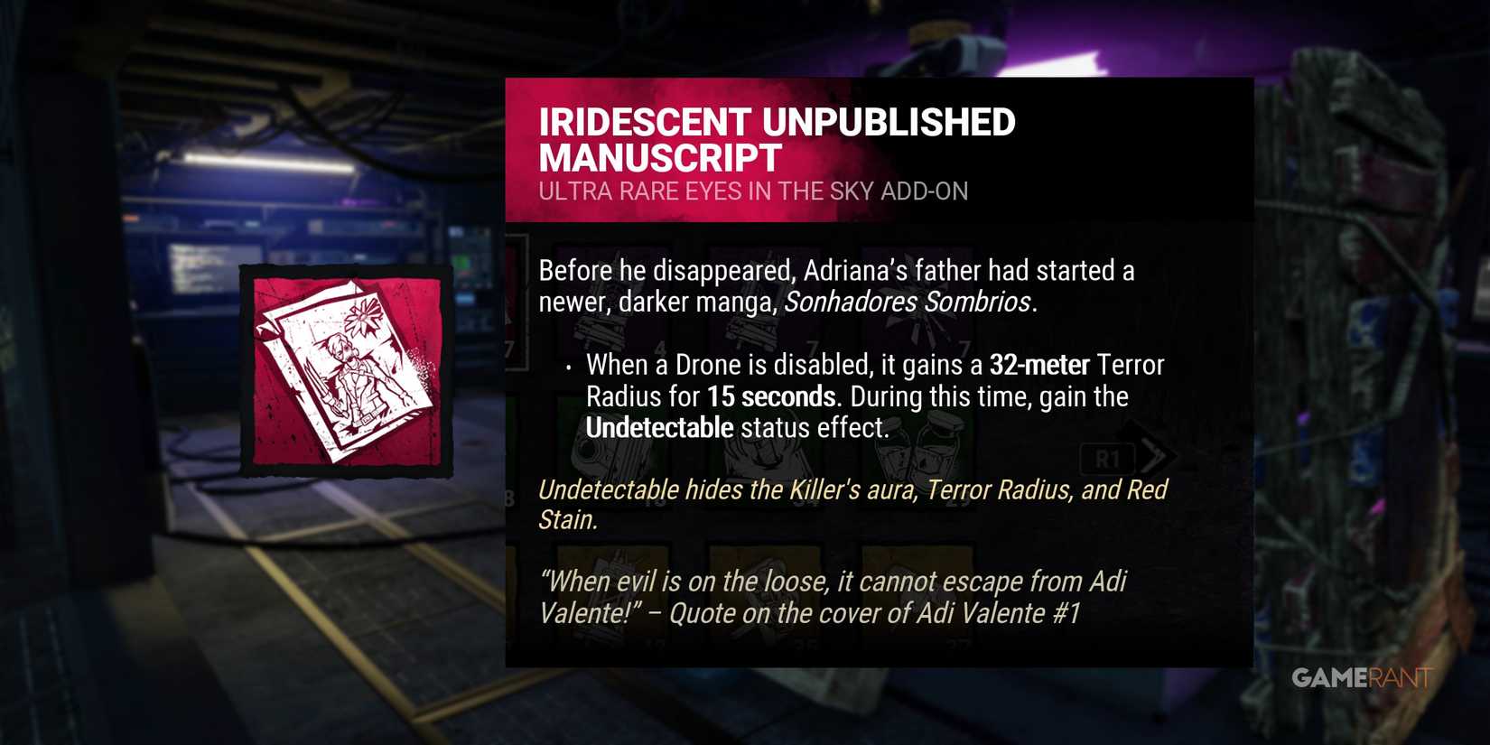 dead by daylight the skull merchant iridescent unpublished manuscript add-on