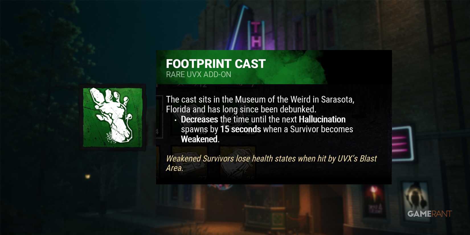 dead by daylight the unknown footprint cast add-on