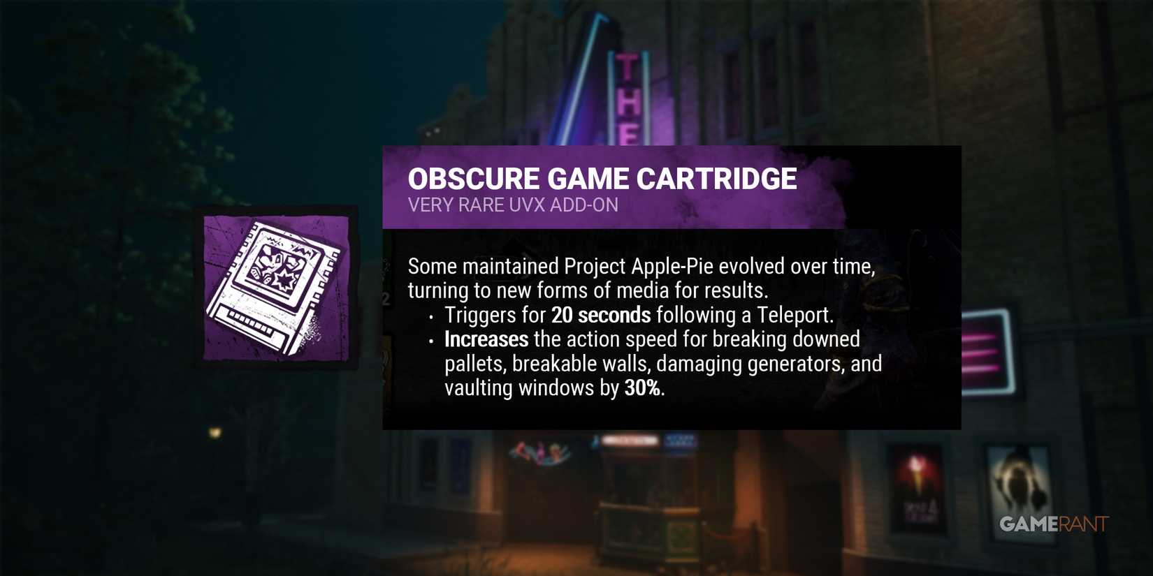 dead by daylight the unknown obscure game cartridge add-on