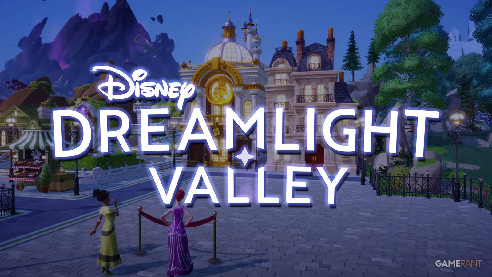 Disney Dreamlight Valley logo over purple-tinted August 21 2024 update screenshot
