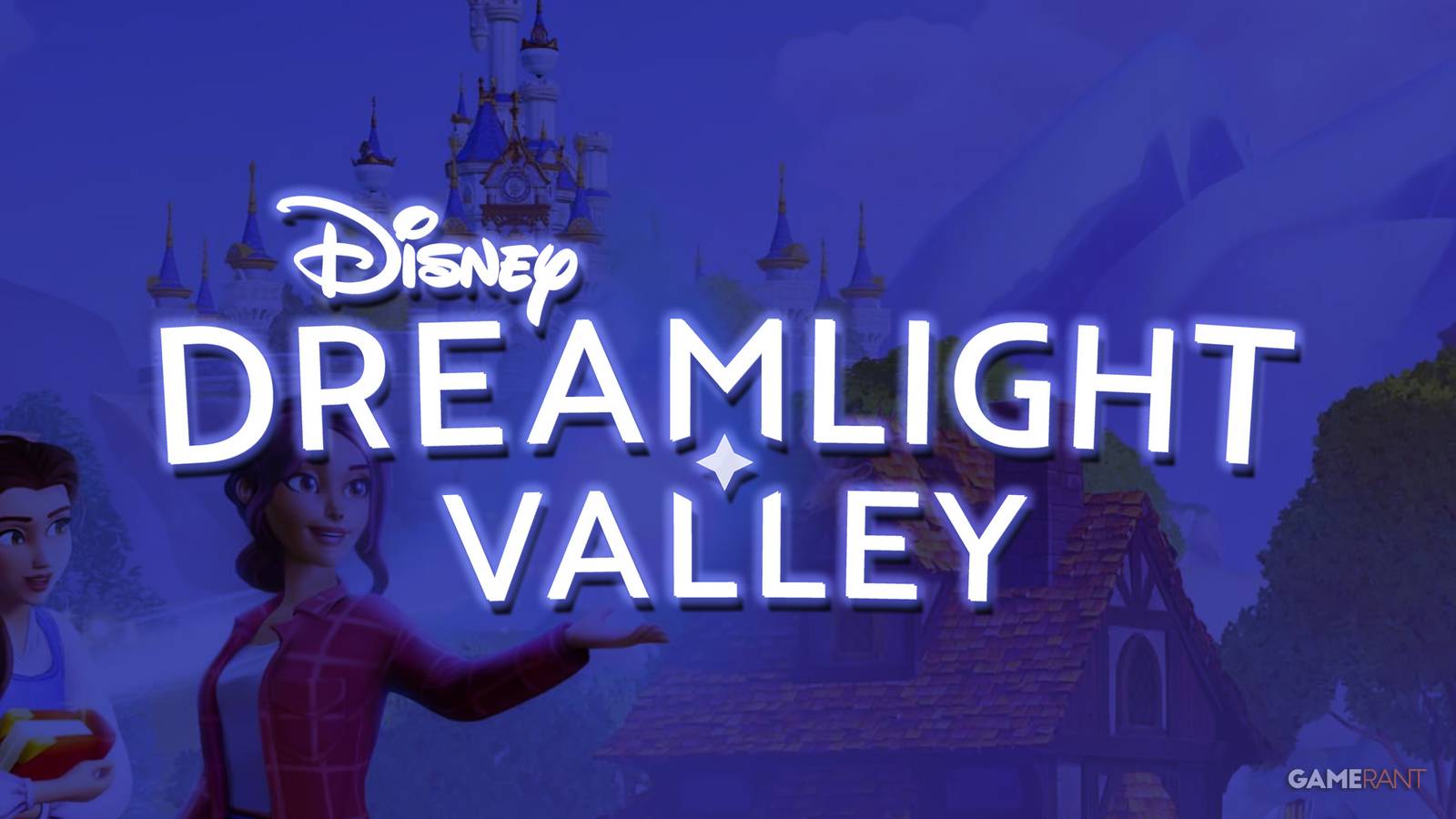 Disney Dreamlight Valley purple-tinted key art behind game logo