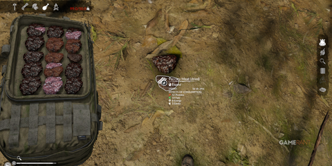 Dried Peccary Meat, rich in proteins and fats, essential for long-term survival in Green Hell