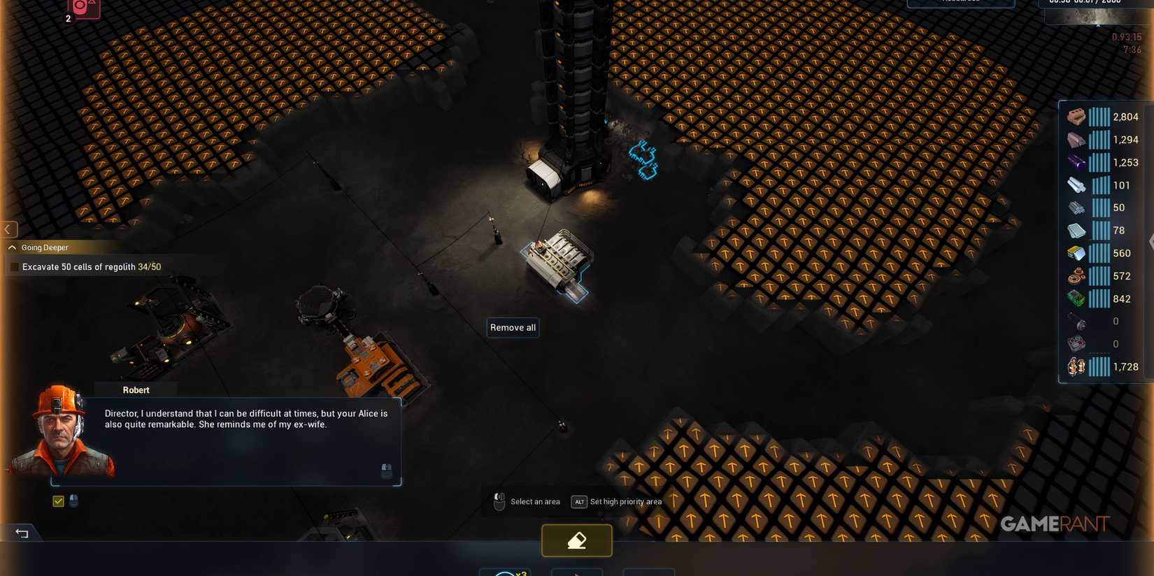 Excavate Gradually  When Building A Base In The Crust