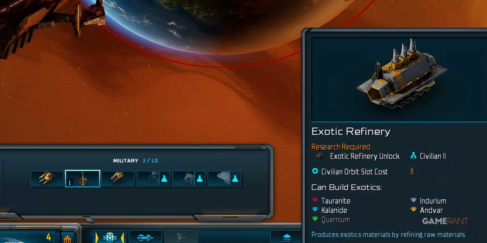 Exotic Refinery Should Be Built Early In Sins Of A Solar Empire 2