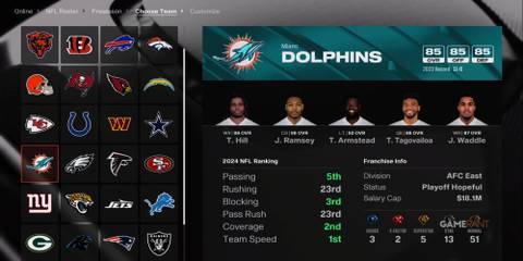 Franchise Miami Dolphins OVR Madden NFL 25