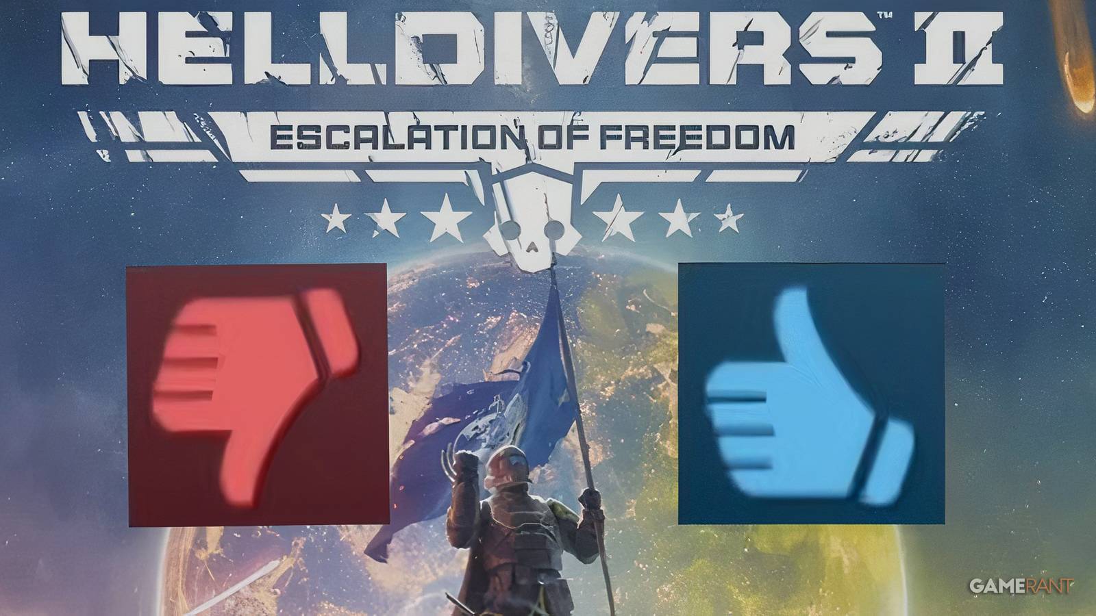 Helldivers 2 Escalation of Freedom Update Weapon Nerf Balancing Patch Controversy Review Bomb GAMERANT custom image