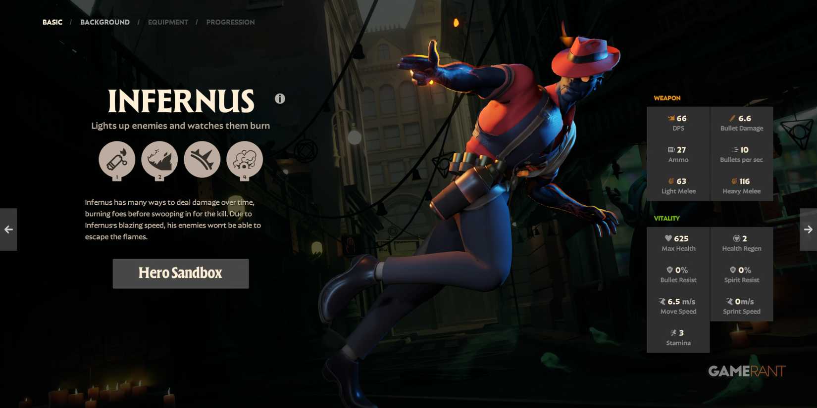 Infernus burns enemies over time, perfect for beginner players preferring damage in Deadlock