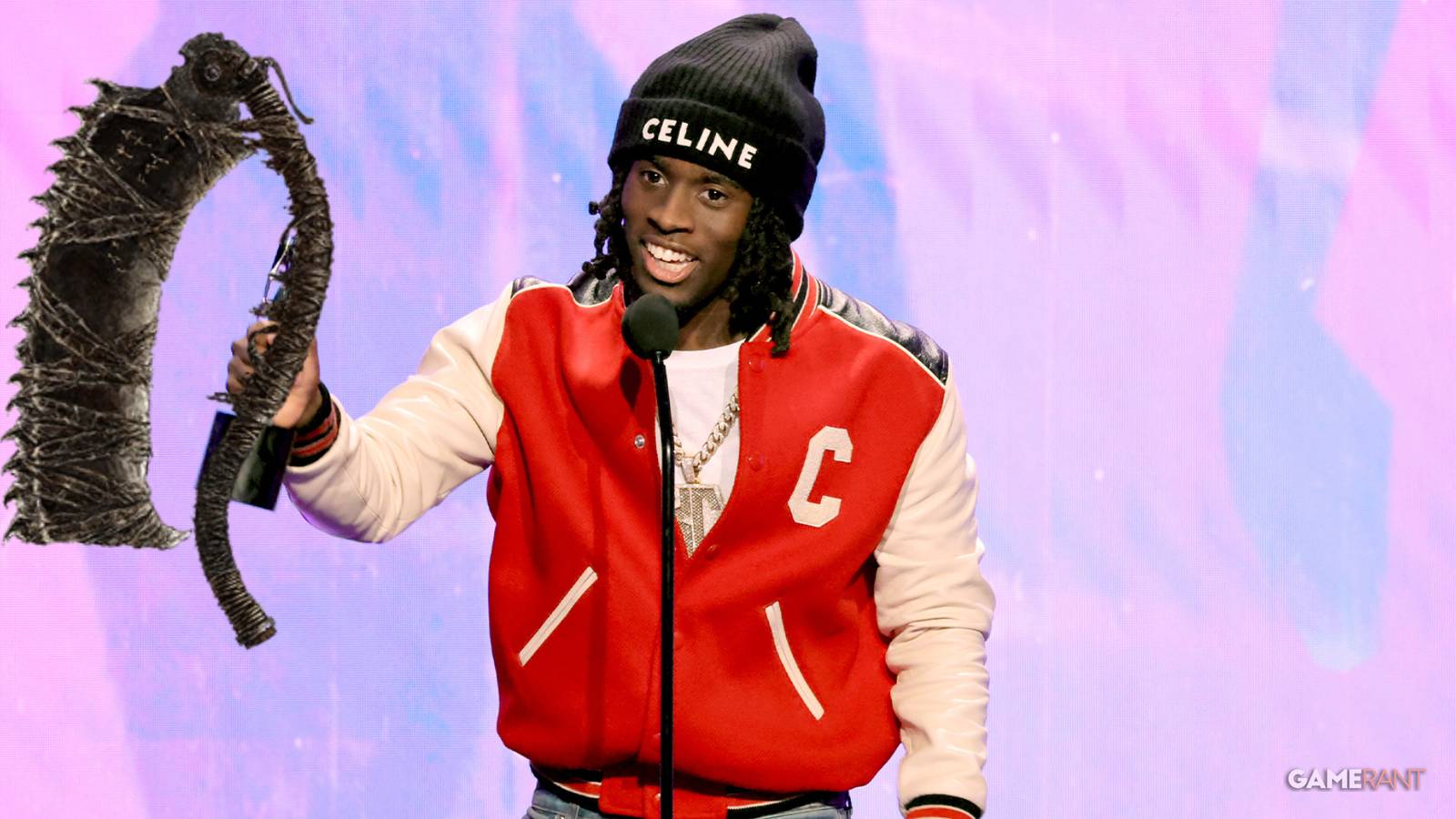 kai cenat edited holding a saw cleaver from bloodborne