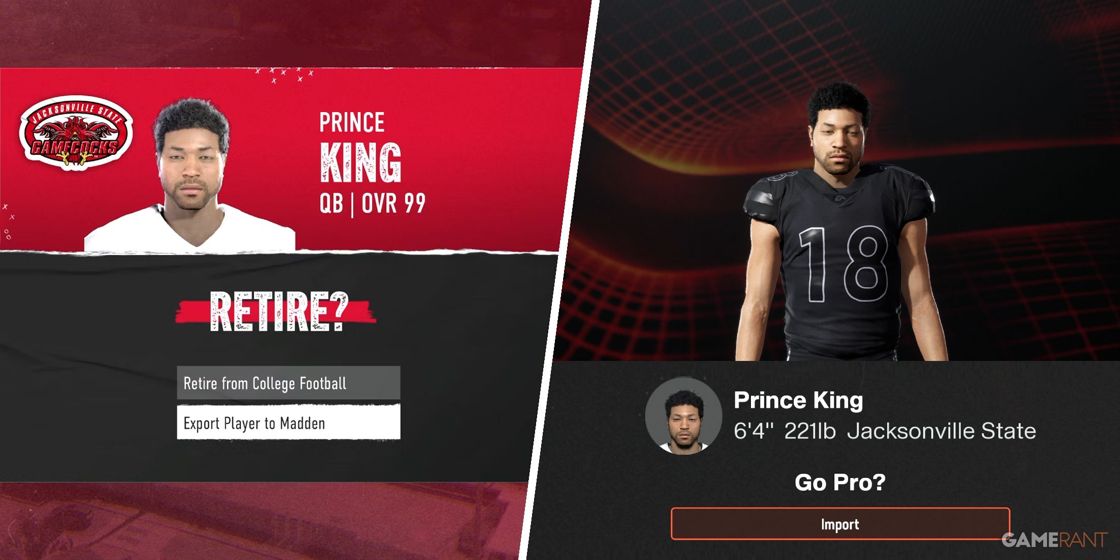 Inporting a College Football 25 player into Madden 25