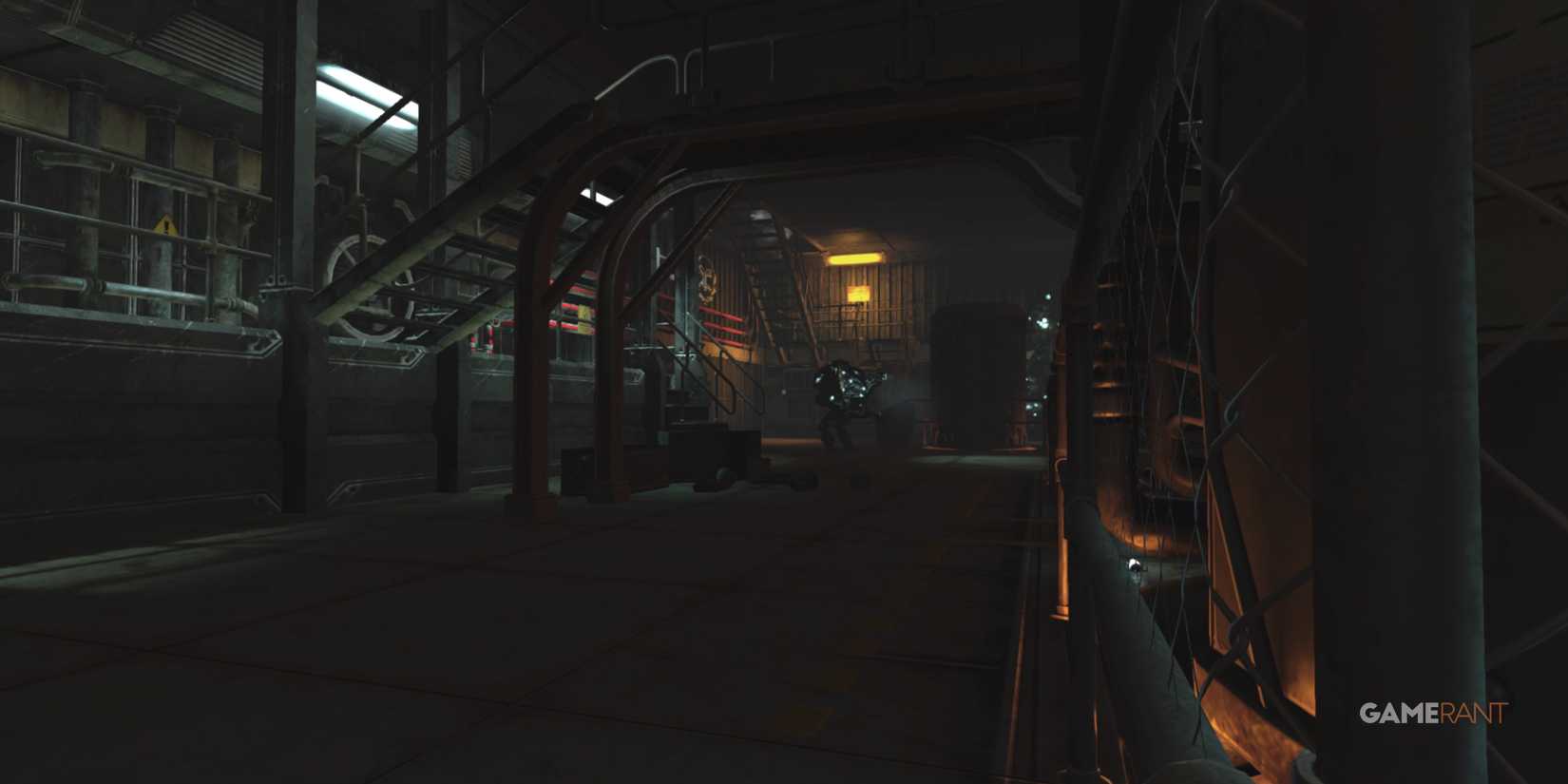 9 Horror Games That Make You Feel Defenseless character hides from a mechanical enemy