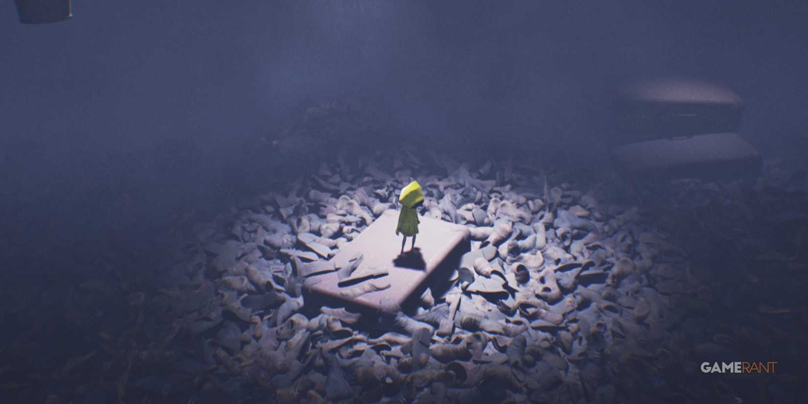 9 Horror Games That Make You Feel Defenseless Six stands on a suitcase surrounded by shoes