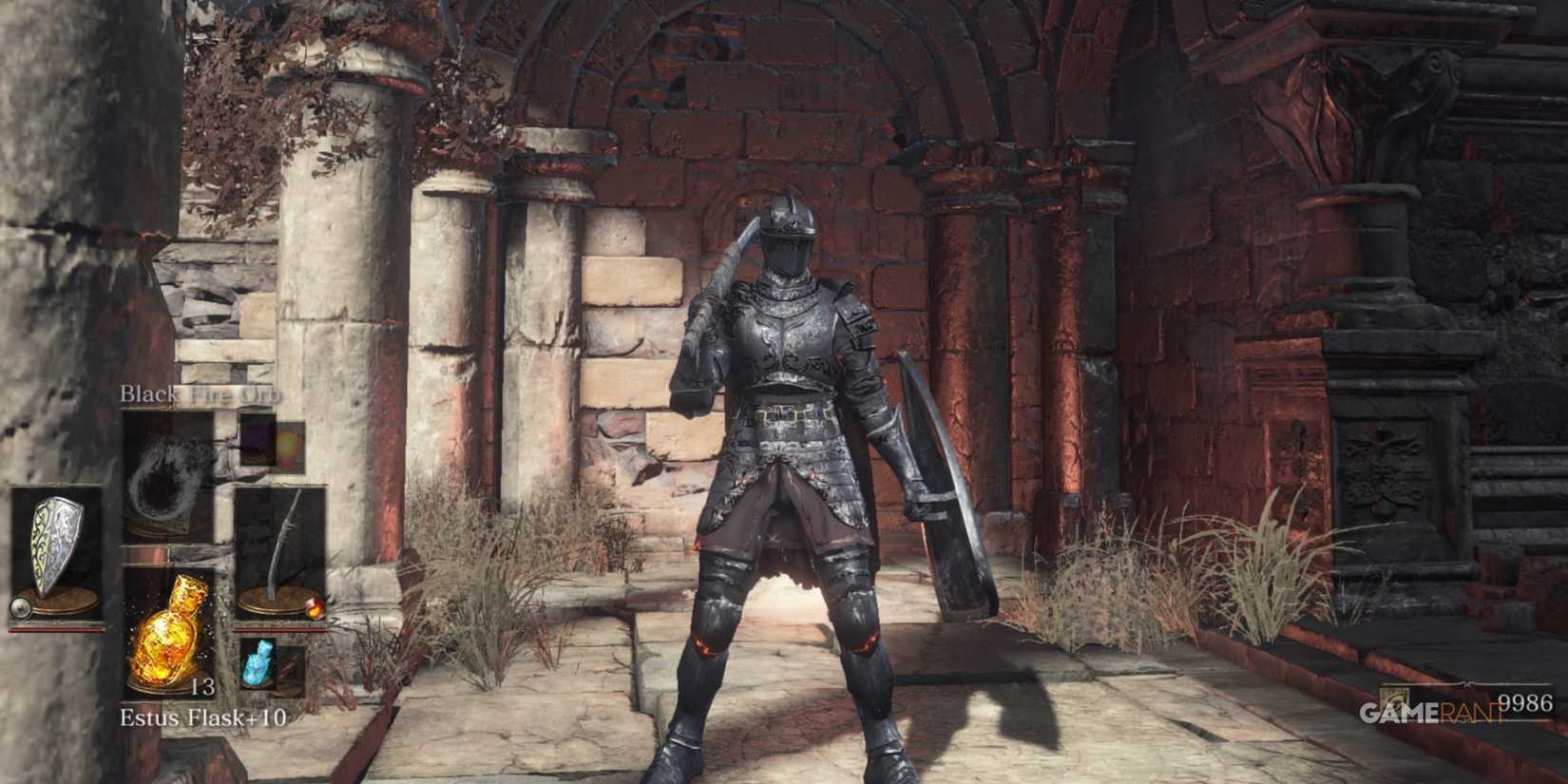 Dark Souls 3 character wearing Drakeblood Armor in Archdragon peak
