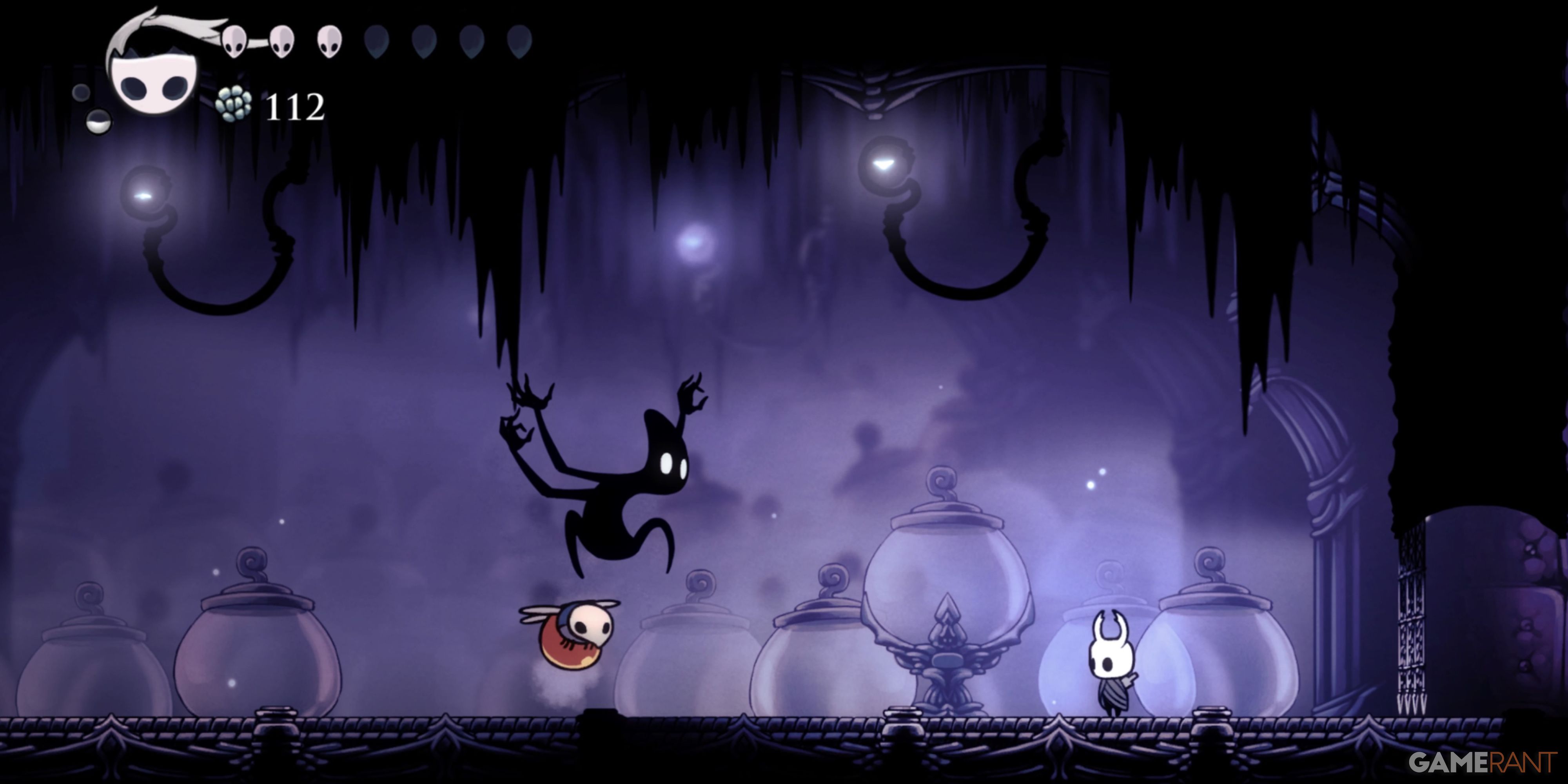 Hollow Knight: 16 Hardest Bosses, Ranked The Collector jumps at player with a flying vested