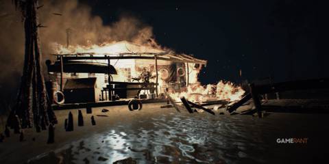 6 Best Horror DLCs, Ranked House burns down as monster screams