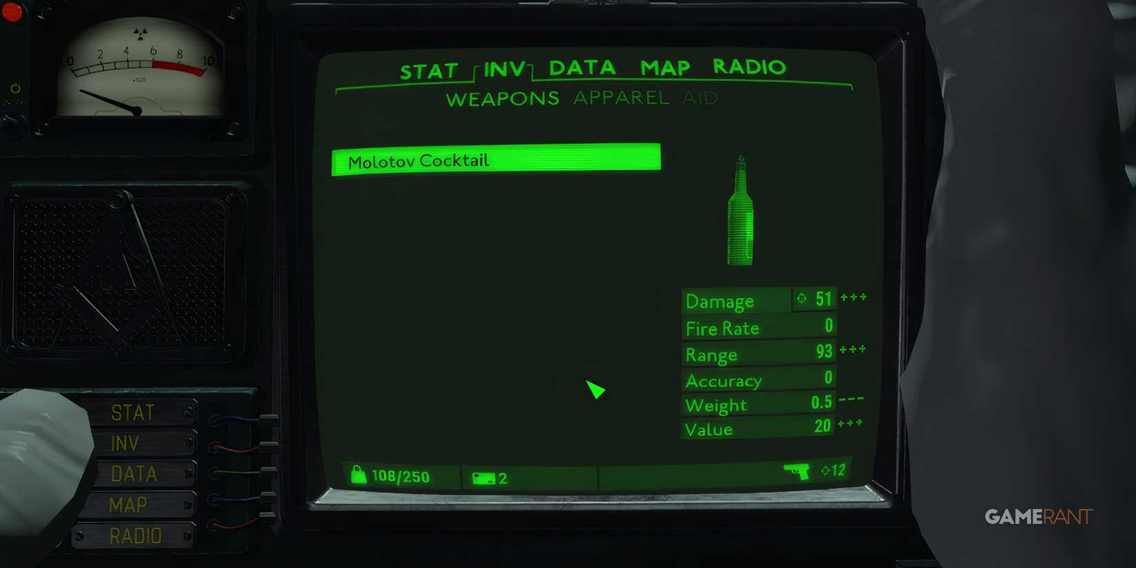 Molotov Is A Good Early Game Weapon In Fallout London