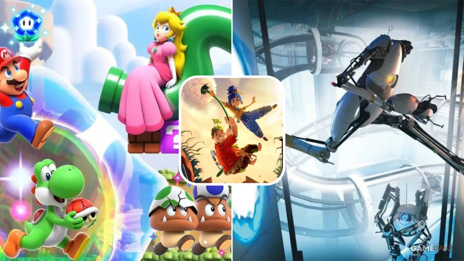 A split image of the best platformers with local co-op