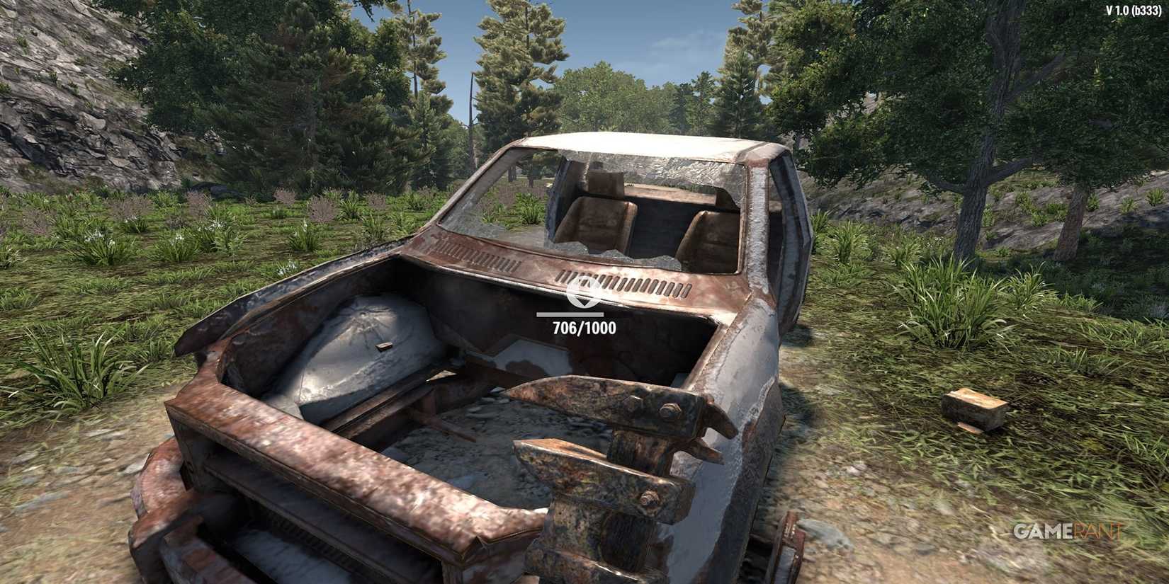 Player Destroying A Vehicle In 7 Days To Die