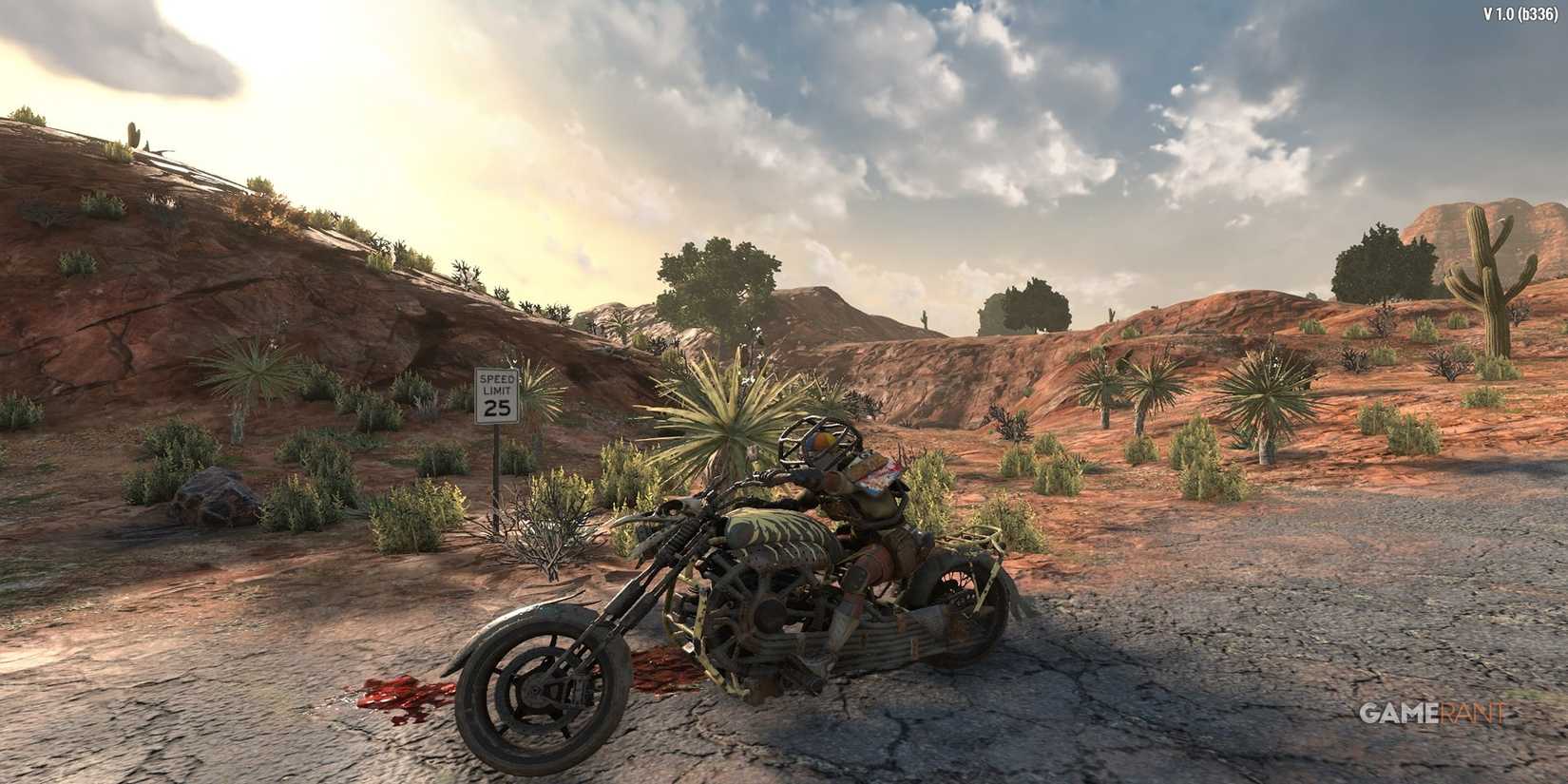 Player Riding A Motorcycle In 7 Days To Die