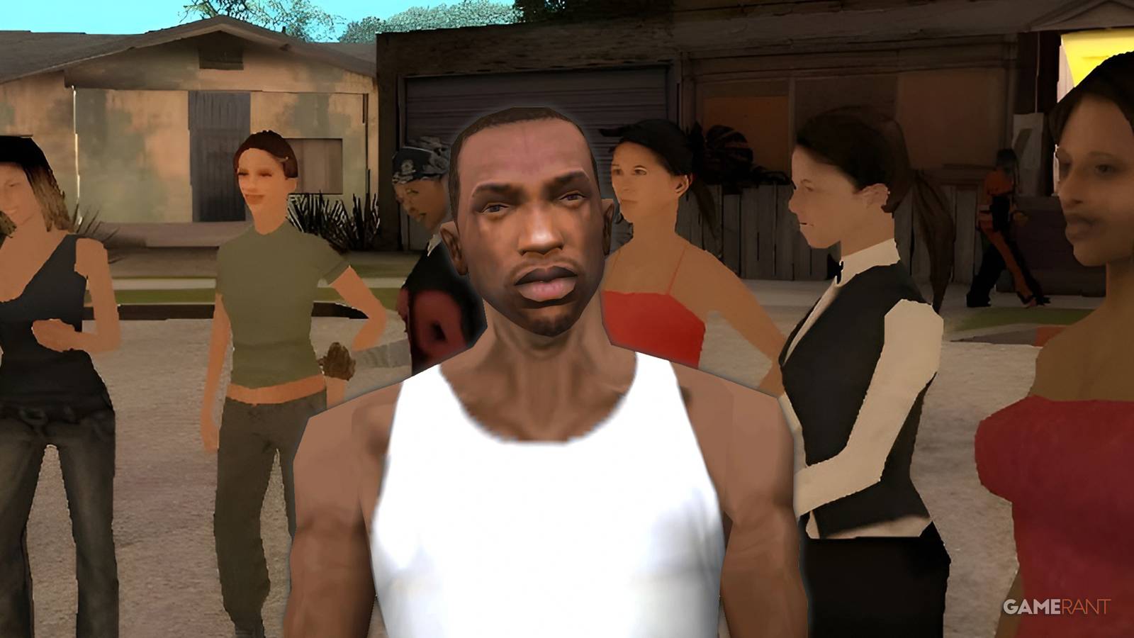 CJ and his six potential girlfriends in GTA San Andreas