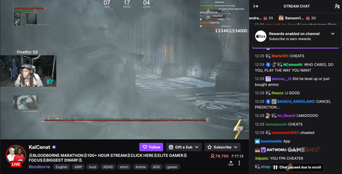 kai cenat bloodborne marathon stream