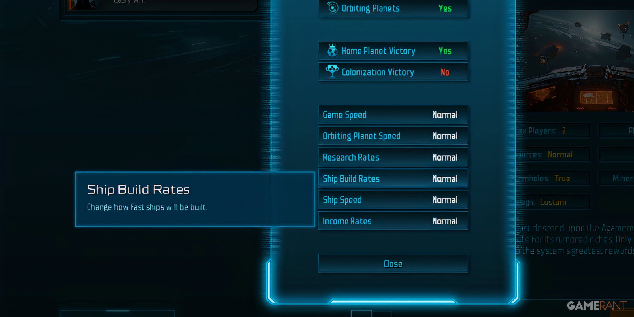 Ship Build Rates Gameplay Setting In Sins Of A Solar Empire 2