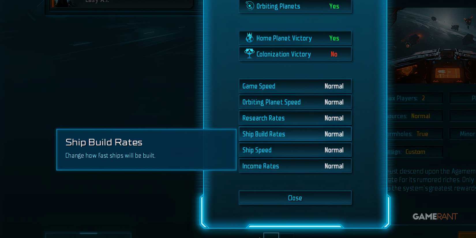 Ship Build Rates Gameplay Setting In Sins Of A Solar Empire 2