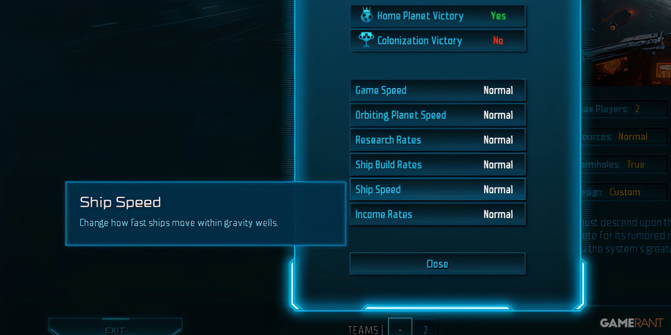Ship Speed Gameplay Setting In Sins Of A Solar Empire 2