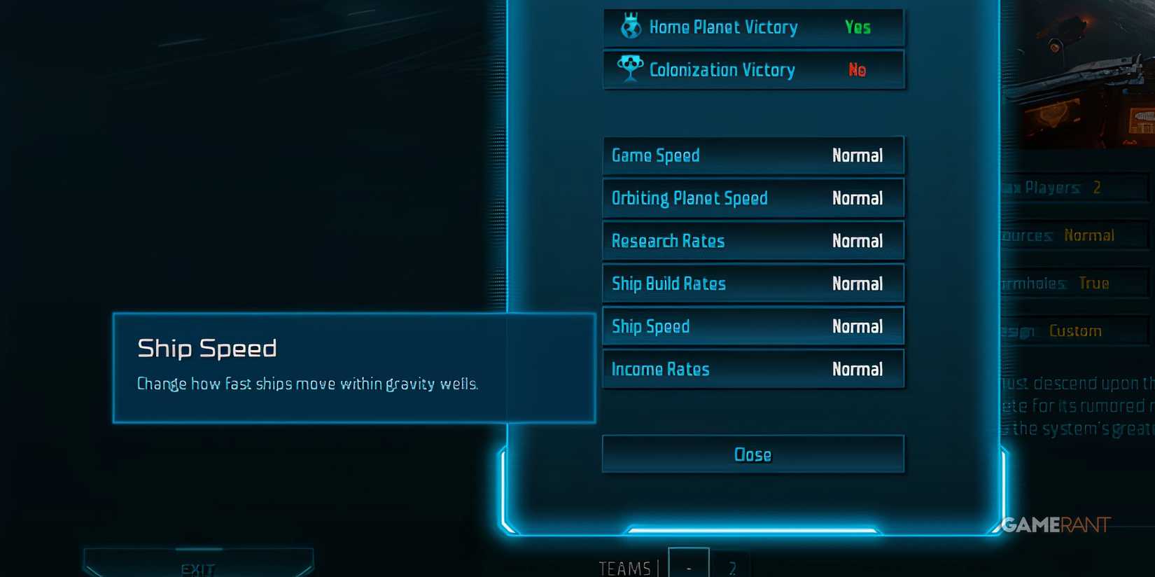 Ship Speed Gameplay Setting In Sins Of A Solar Empire 2