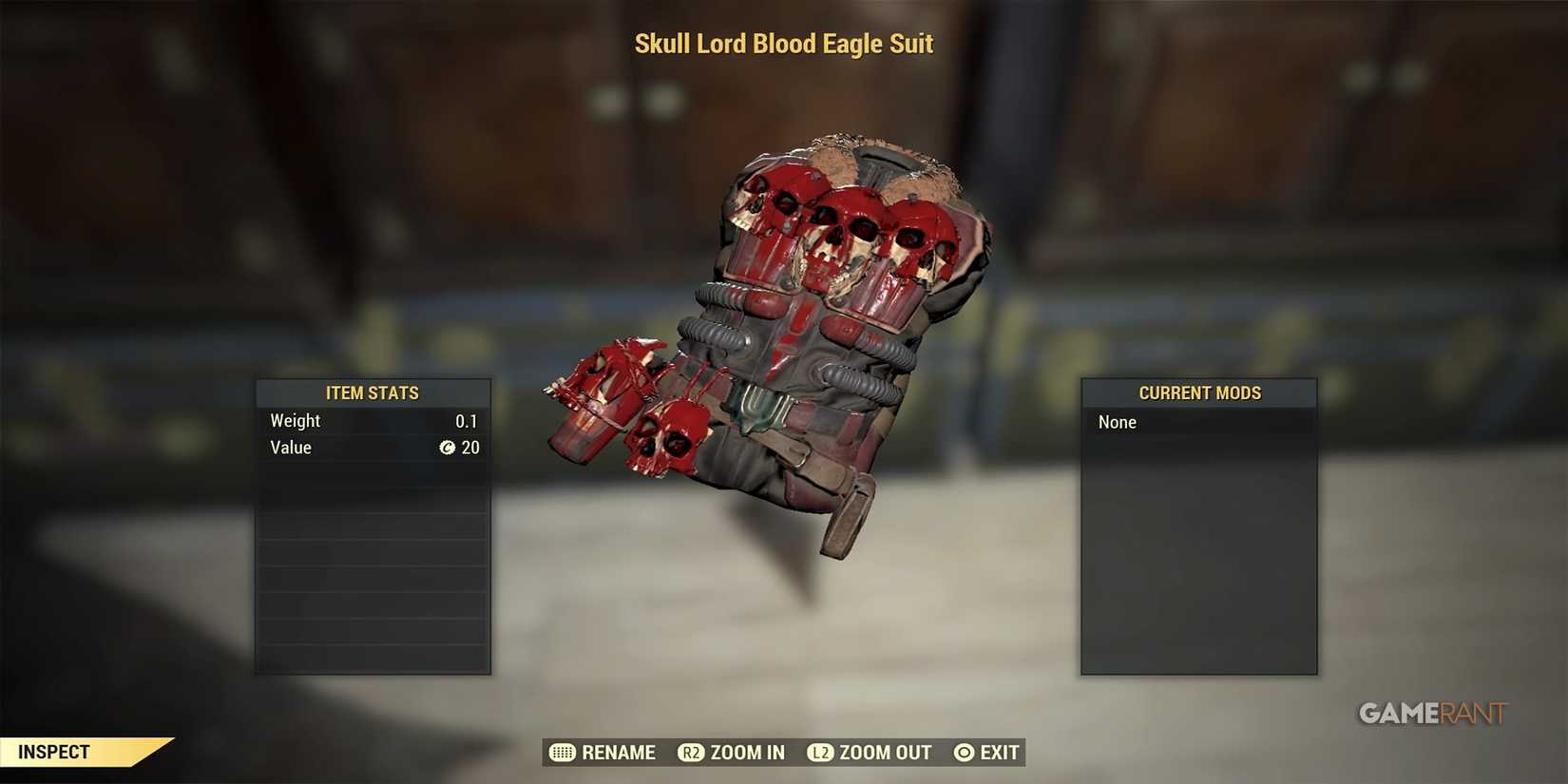 Skull Lord Blood Eagle Suit Fallout 76