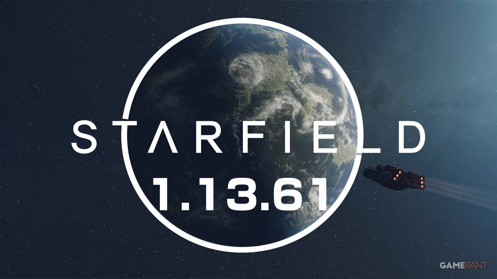 Starfield Update 1.13.61 planet Frontier ship game logo 2x1 composite
