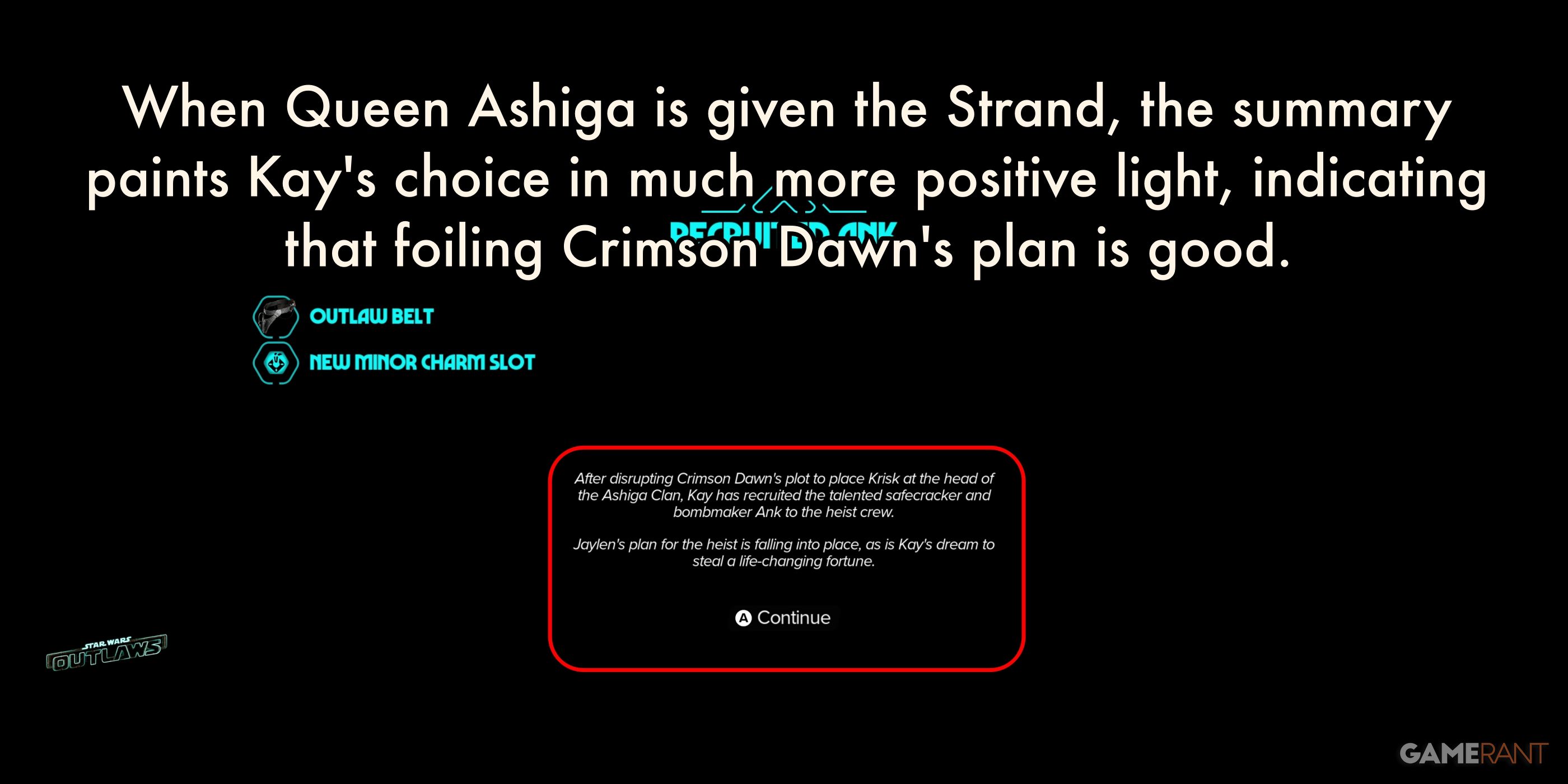 Should I Give the Strand to the Queen or Krisk in Star Wars Outlaws?
