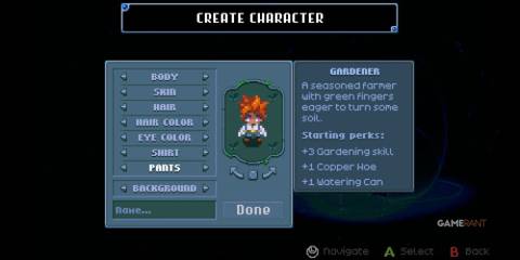 A character in Core Keeper with the Gardener background