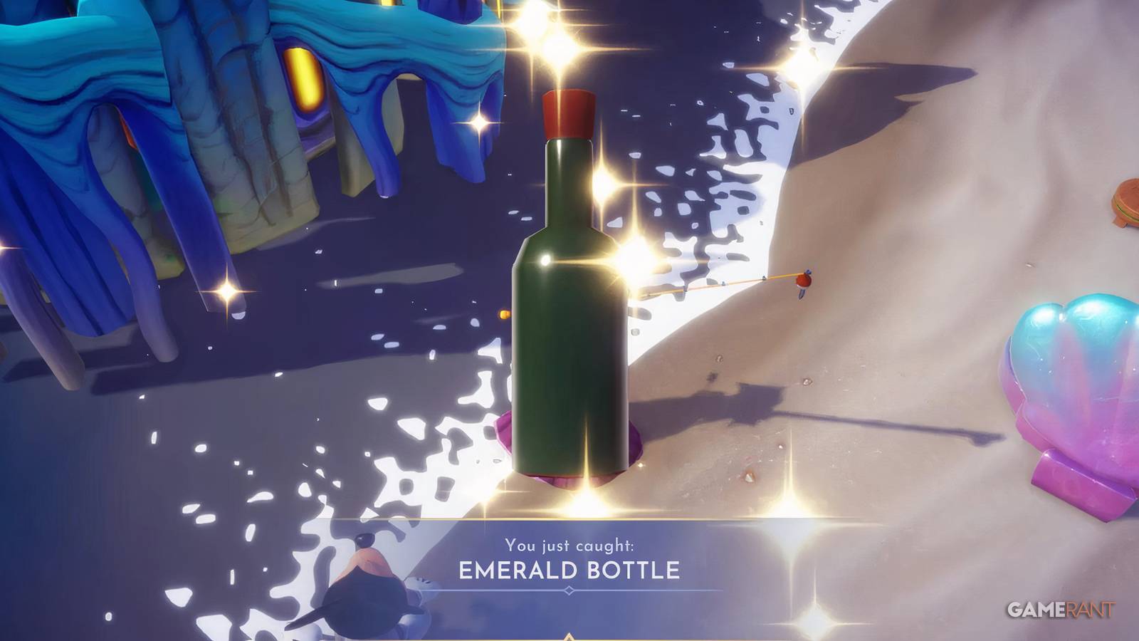 the cutscene from fishing an emerald bottle out of dazzle beach