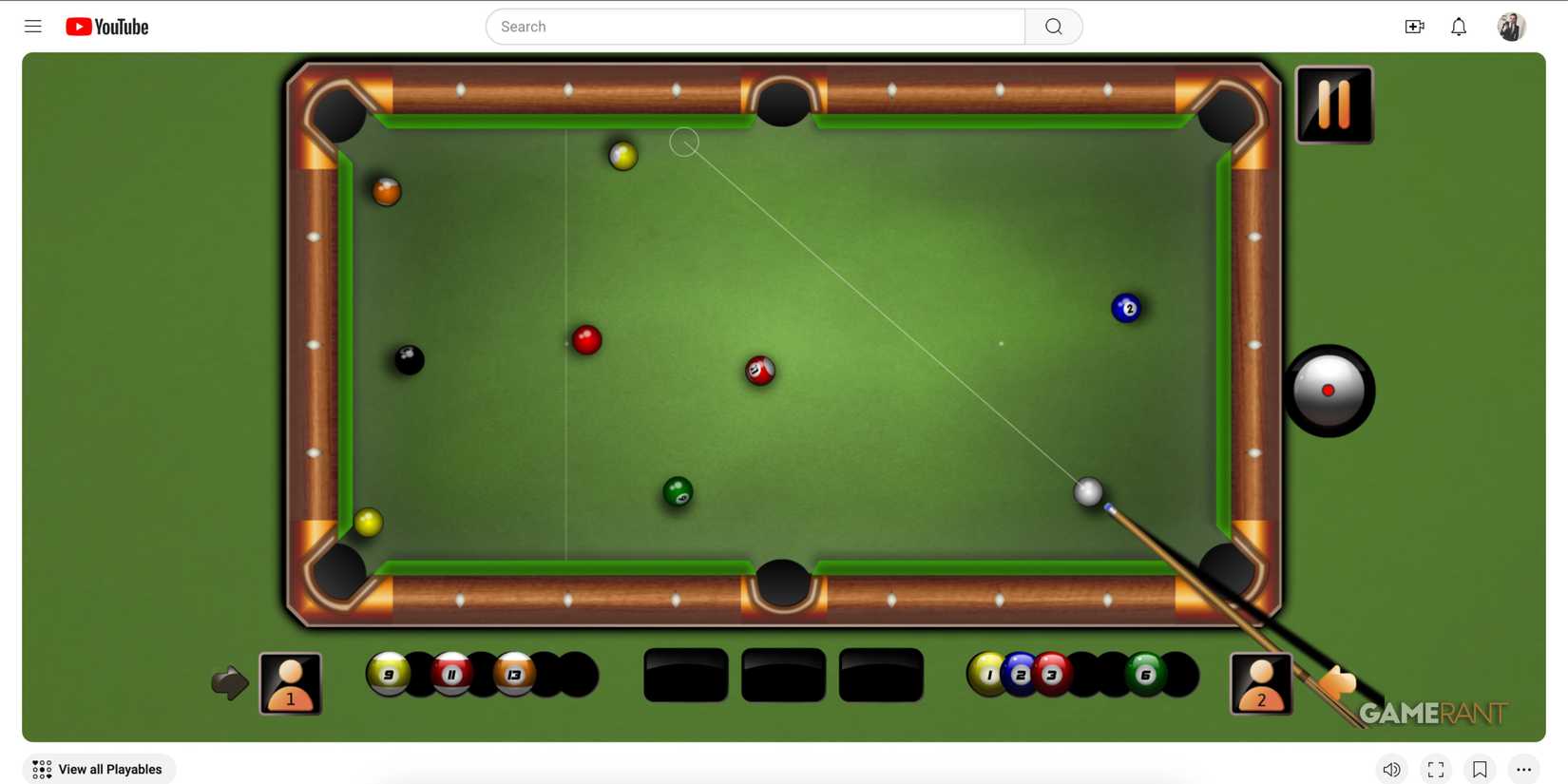 8 ball billiards classic on youtube playables.