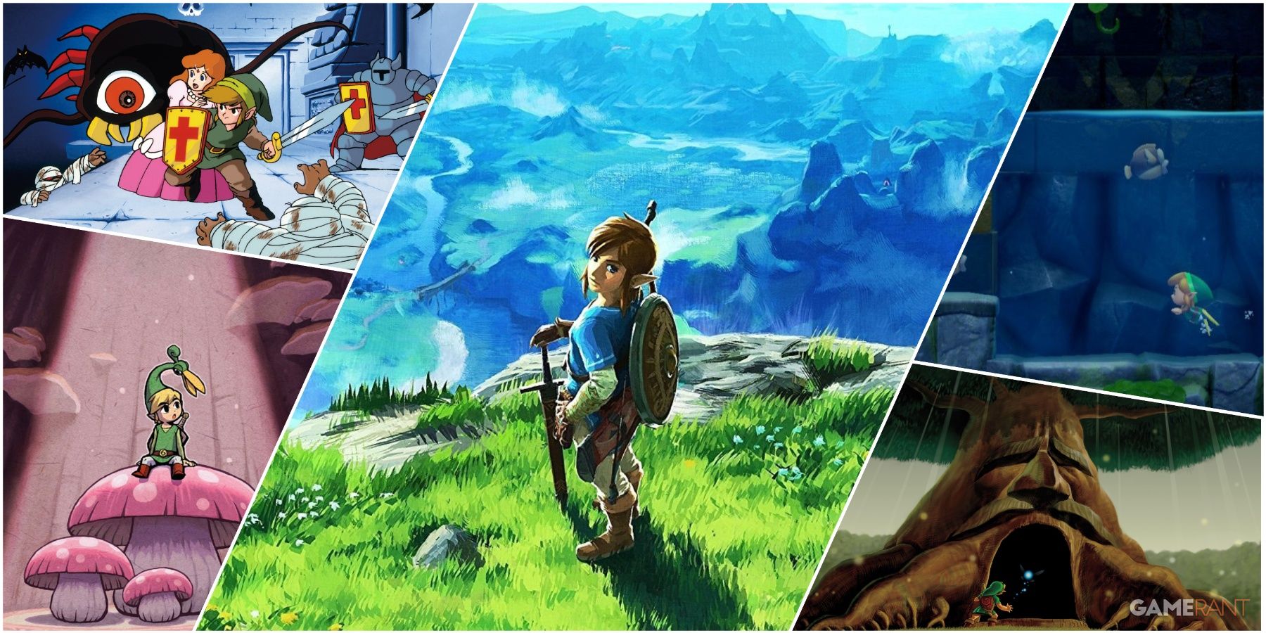 A Collage Of Key Art From Select The Legend Of Zelda Titles